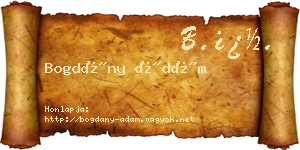 Bogdány Ádám névjegykártya