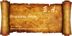 Bogdány Ádám névjegykártya