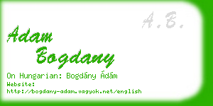 adam bogdany business card